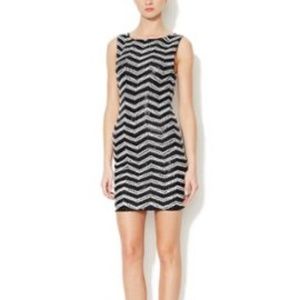 ALICE+OLIVIA Chevron Striped Sumie Sequin Dress